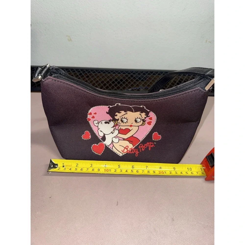 Y2K Betty Boop Mini Shoulder Bag Purse‎ Rhinestone Hearts Zip Top NEW (2004)